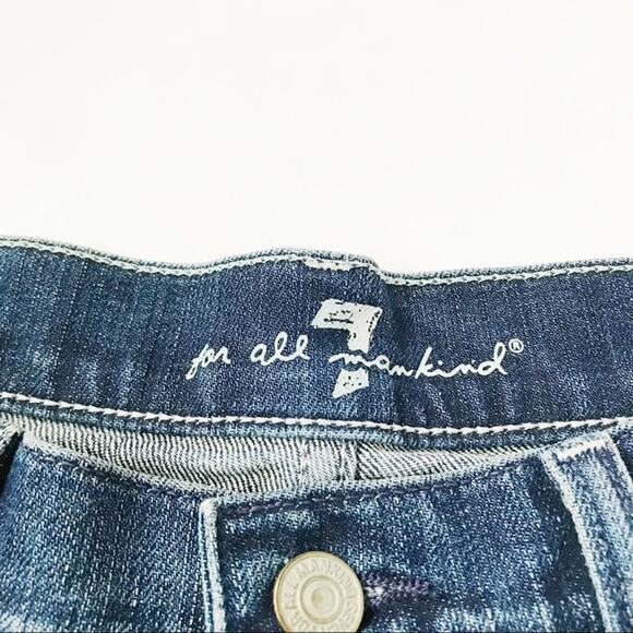 7FAM 7 For All Mankind Faded Denim Flare Capri Jeans Women's Size 28 - Picture 3 of 6